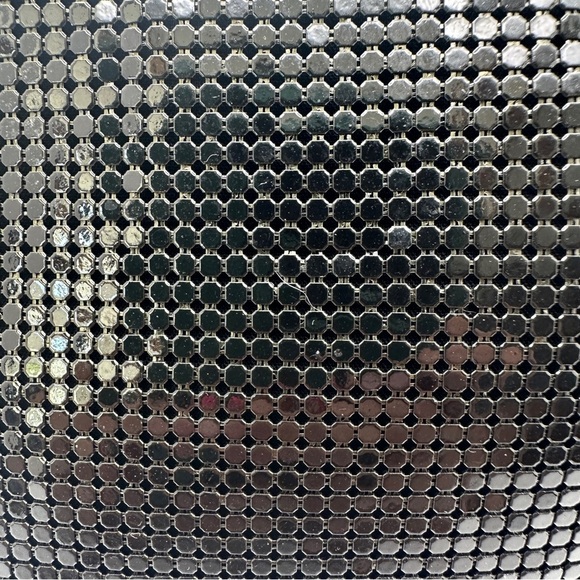 Vintage Neiman Marcus Black Mesh Shiny Chainmail Clutch Purse Rhinestone zipper - Picture 2 of 15